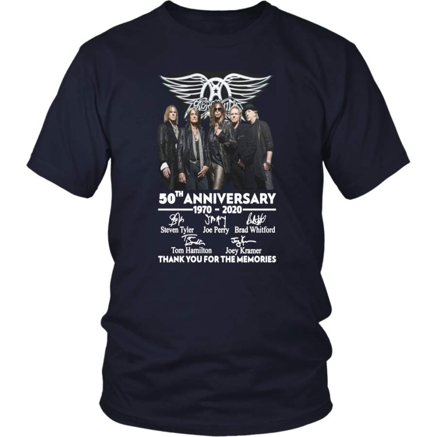 Aerosmith 50th Anniversary 1970-2020 Signatures Thank You For The Memories Shirt