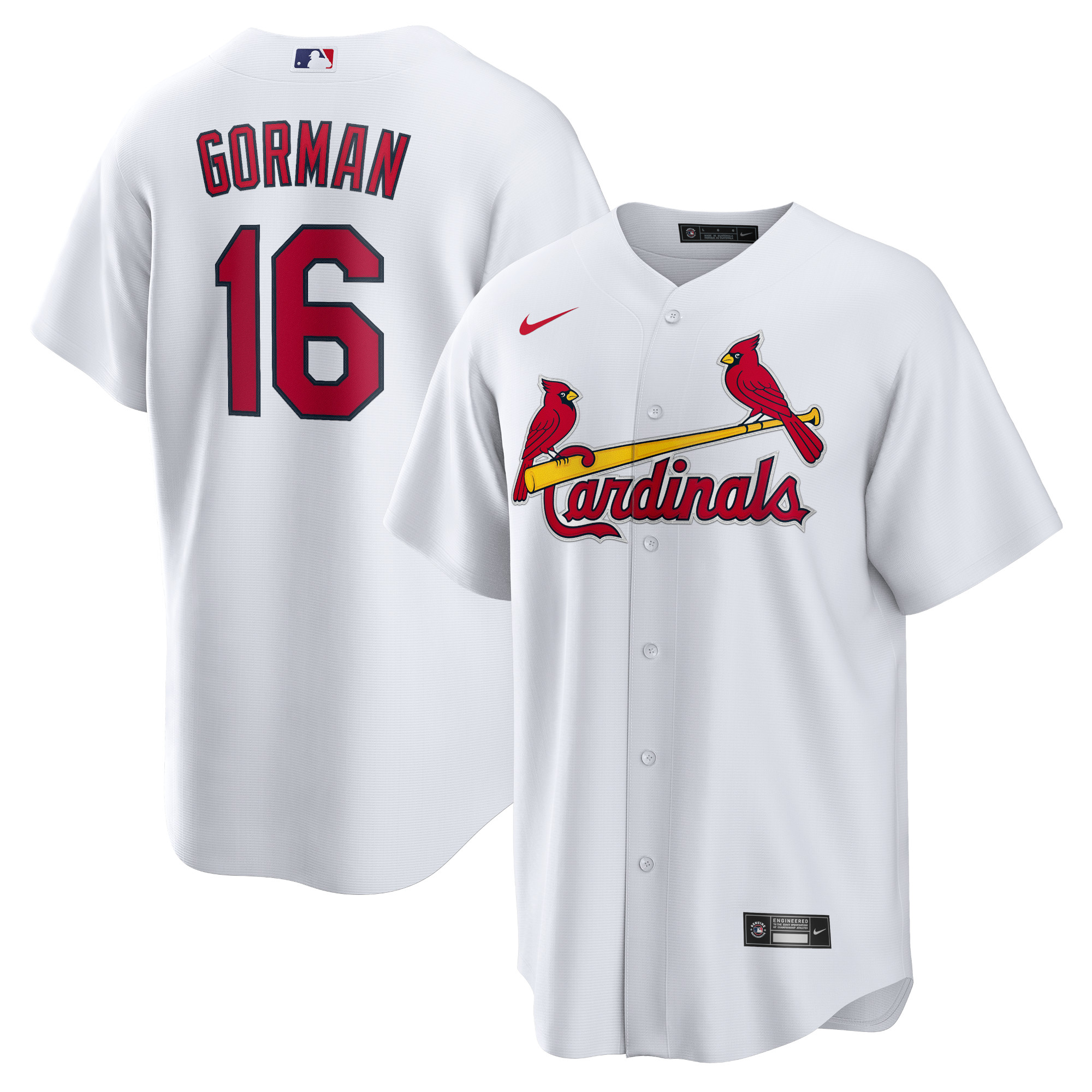 Men’s St. Louis Cardinals Nolan Gorman White Home Jersey