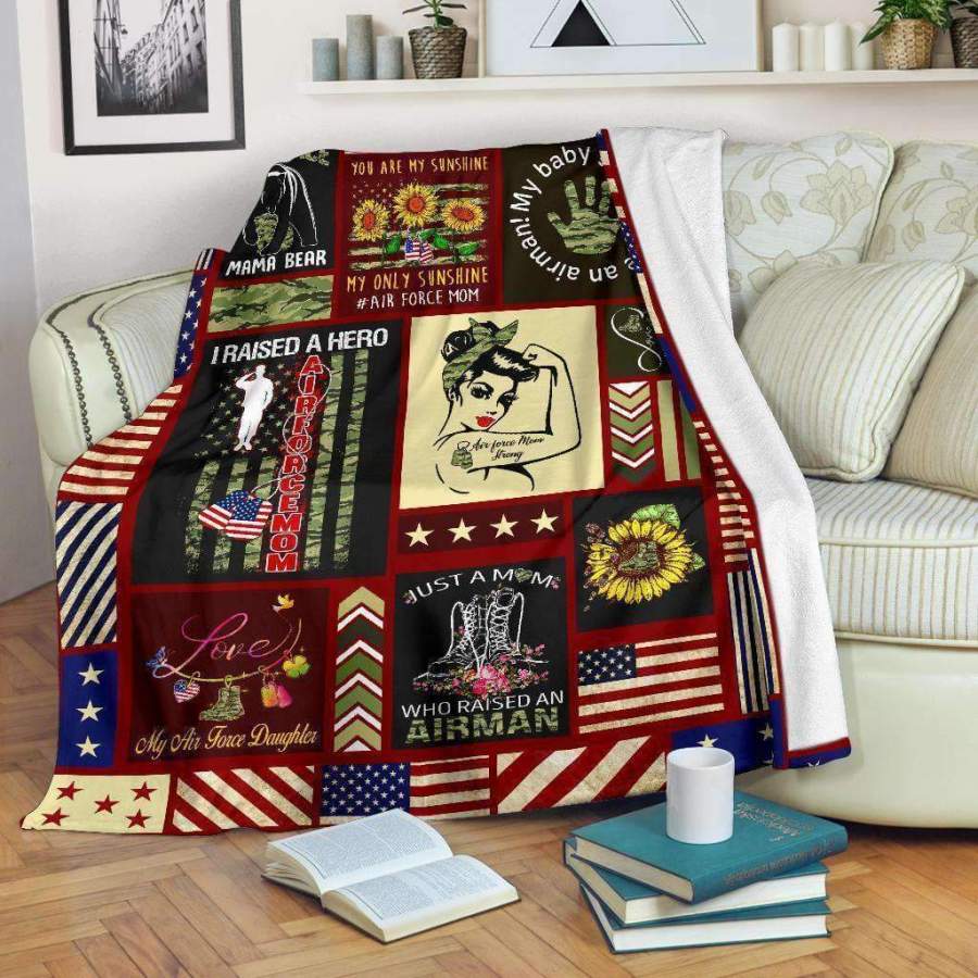 I Raised A Hero Air Force Mom Strong Blanket