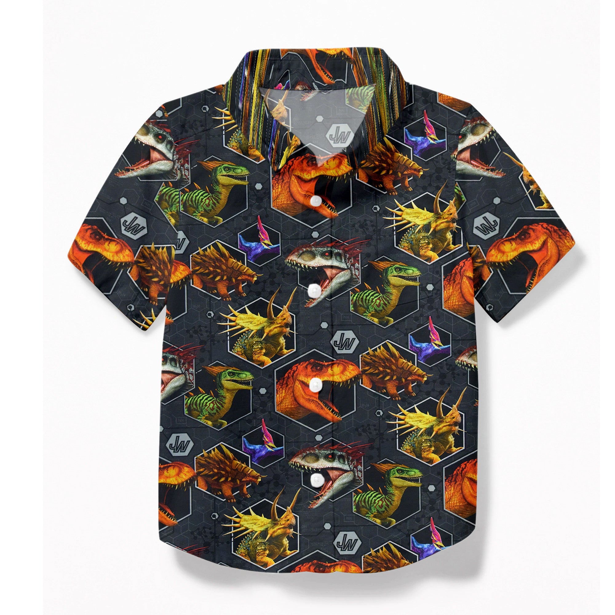 Gearhumans Dinosaur Heads Custom Kid Hawaii Shirt Ha10539