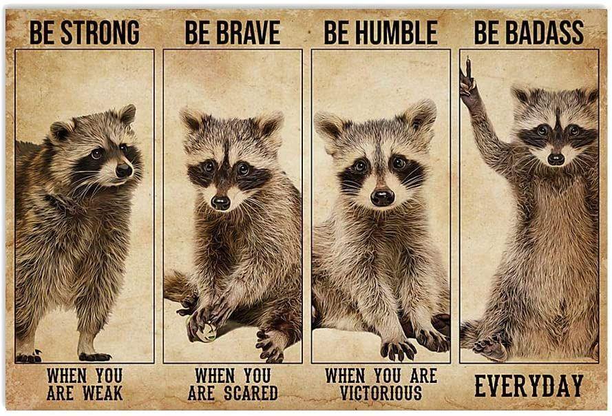 Be Strong When You Are Weak Raccon Lover – Best Idea Gift , Gift For Home Decor, Gift For Family – Horizontal Canvas Matte Canvas Wall Art