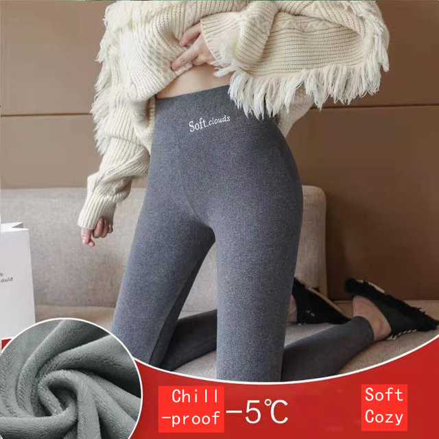 Winter Women’s Thicken Lambwool Leggings Fleece Lined Ankle-length Pants Casual Warm Leggings Trousers Hight Waist Pantalon New alx