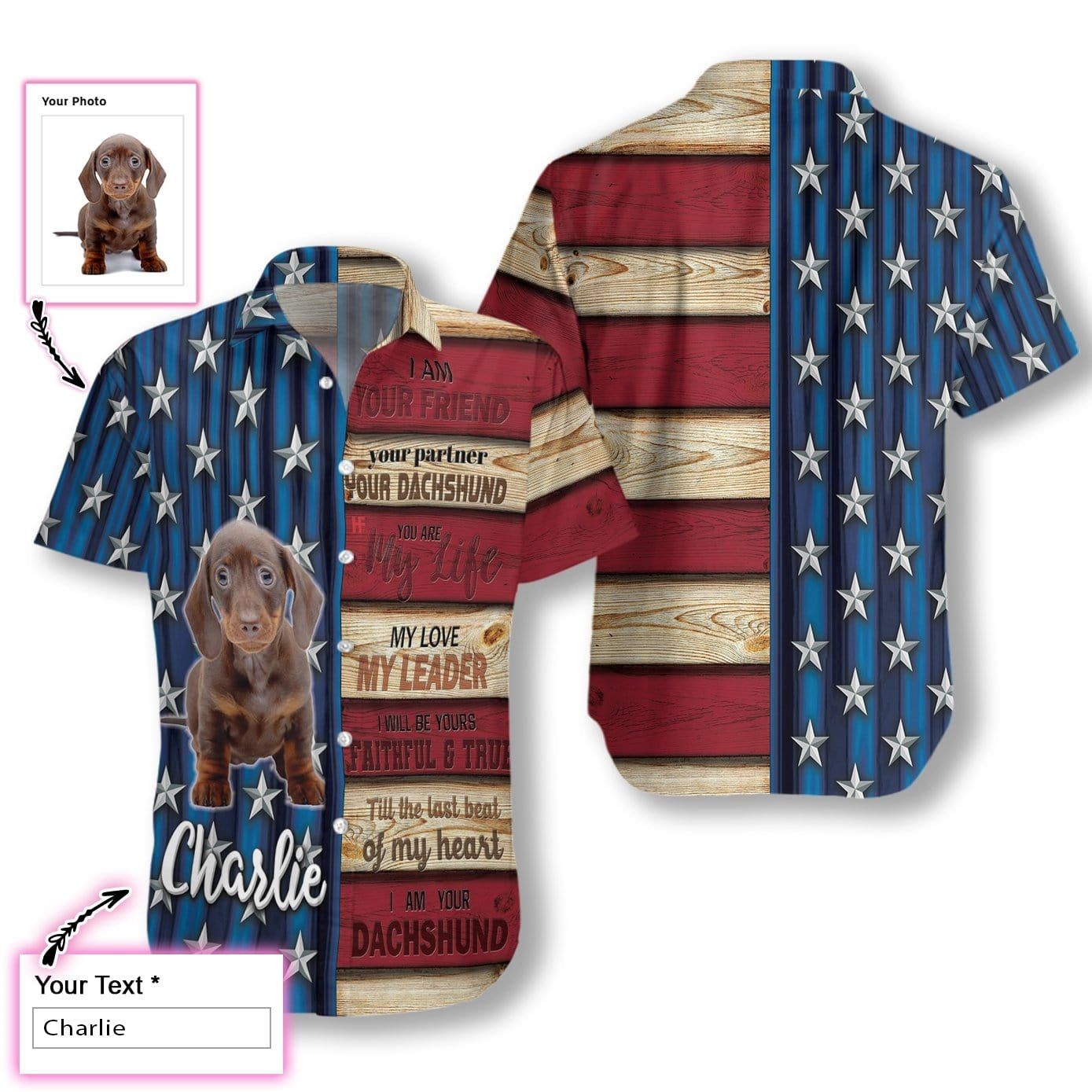 Felacia Personalized Your Pet Photo Dachshund With Sayings Hawaiian Ha52846