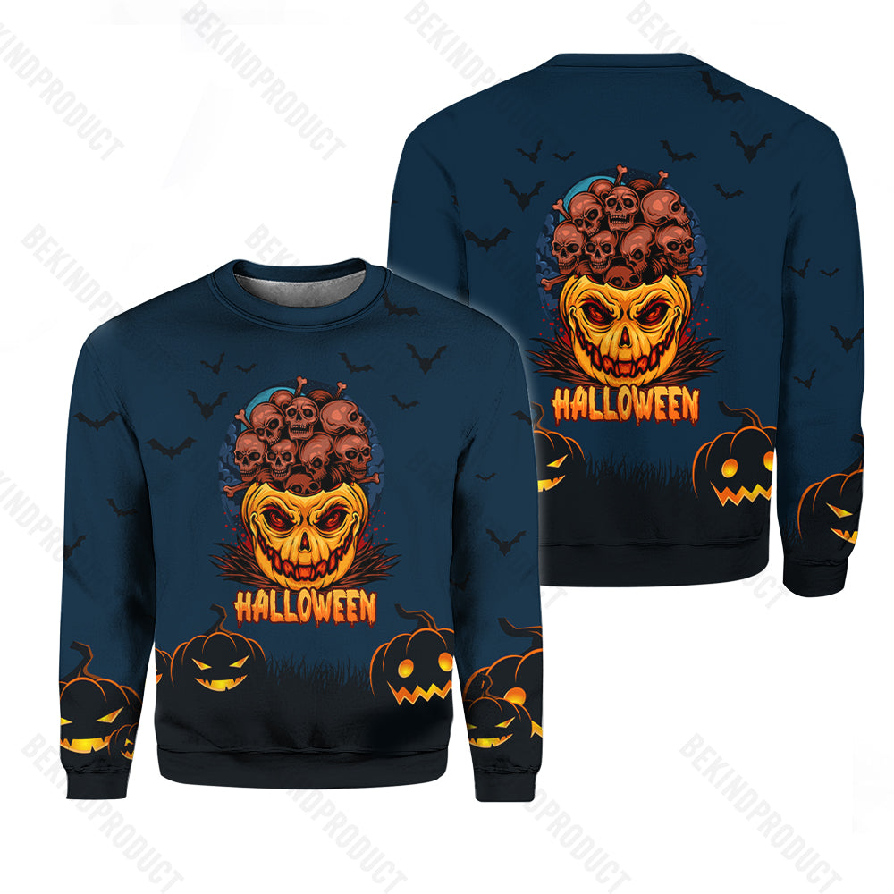 Ghost Inside Pumpkin Skull Halloween Crewneck Sweatshirt All Over Print Sweatshirt For Women Sweatshirt For Men Swn1115