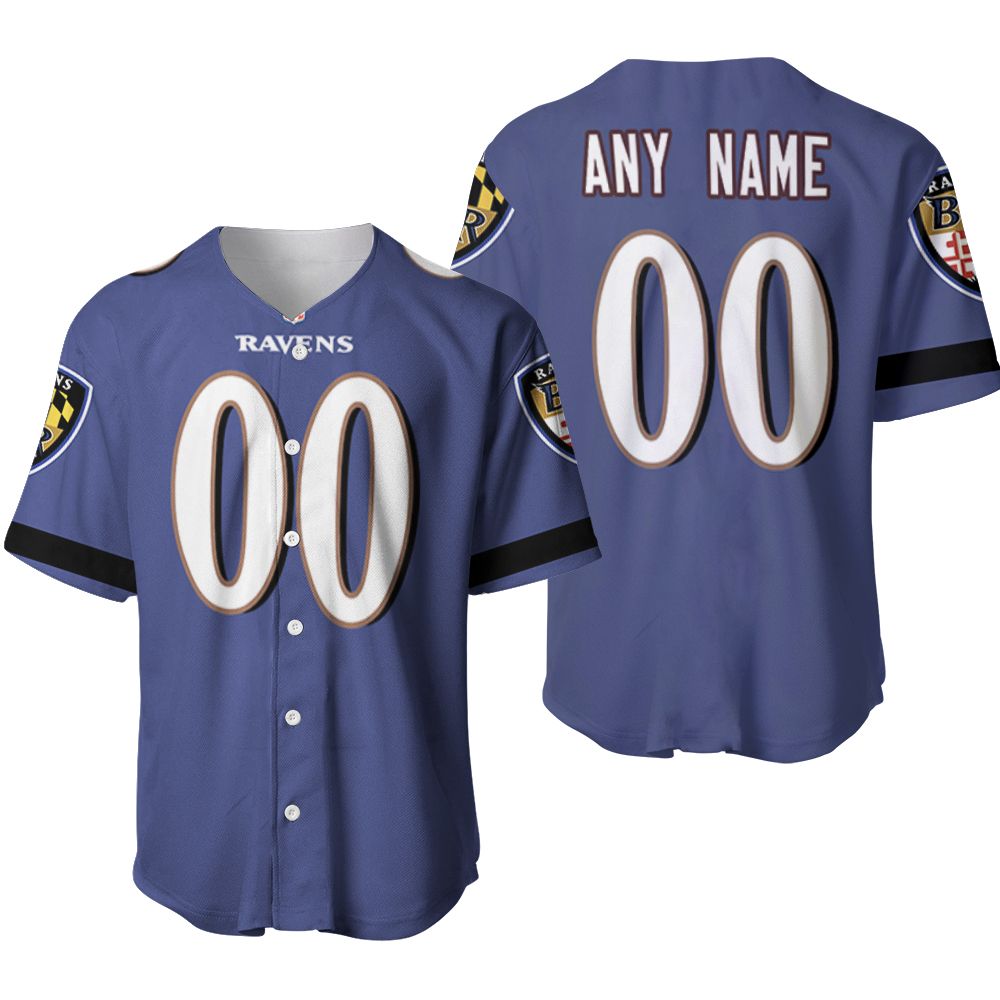 Baltimore Ravens NFL American Football Team Logo Game Purple 2019 3D Designed Allover Custom Gift For Baltimore Fans Baseball Jersey