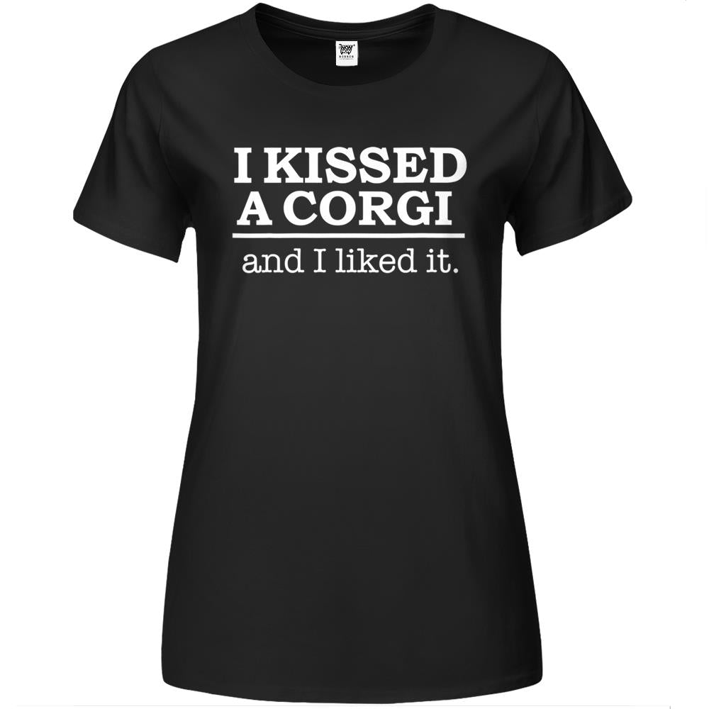 Womens I Kissed A Corgi And I Liked It Funny Premium Womens T Shirts