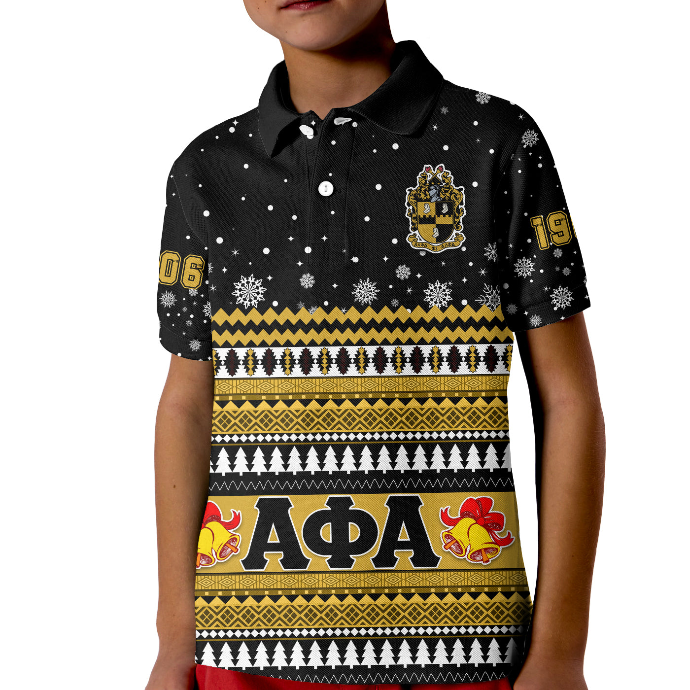 Alpha Phi Alpha Christmas Polo Shirt Kid African Pattern Lt13