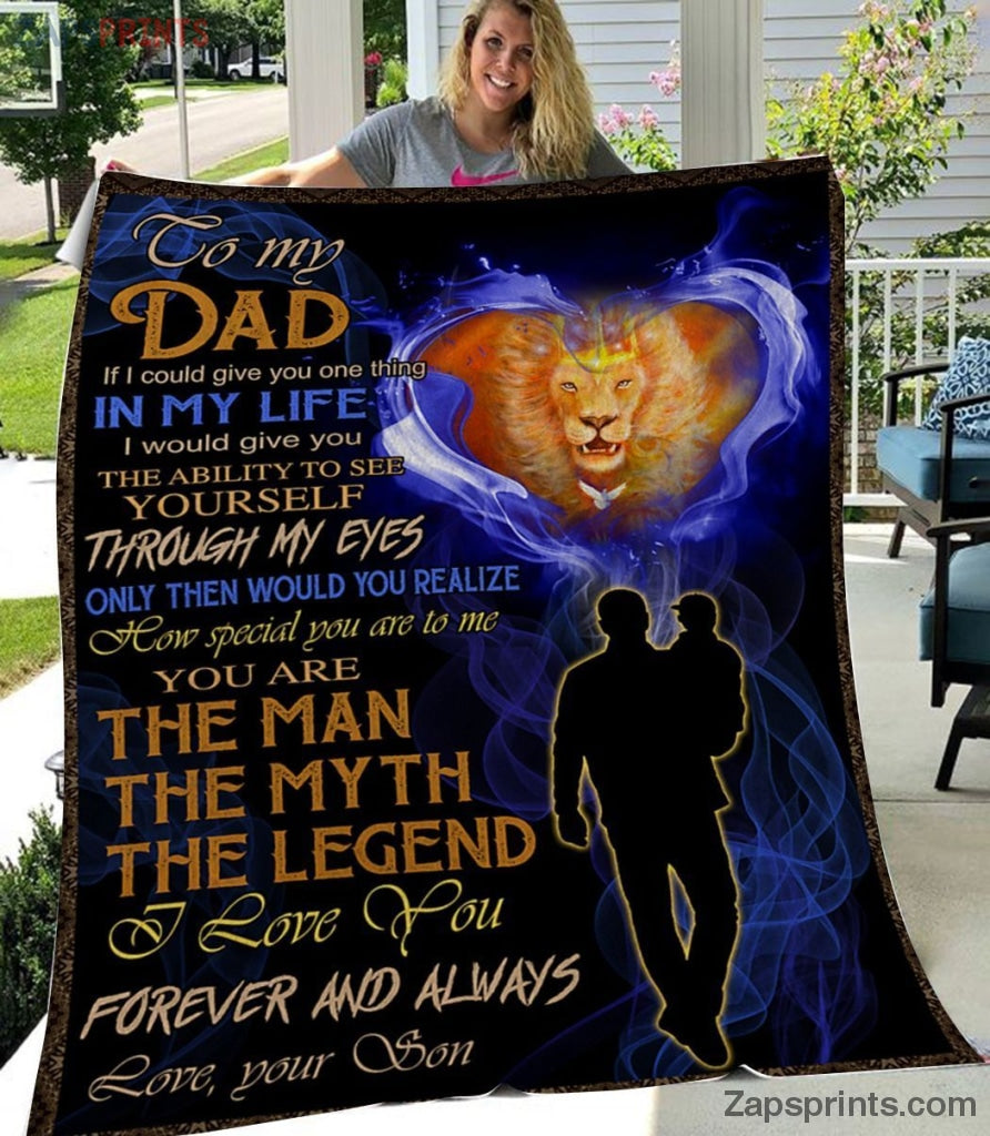 Gift For Dad  – To My Dad – Lion – The Legend Man – Blanket