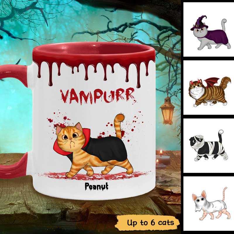 Halloween Spooky Fluffy Cat Personalized Mug