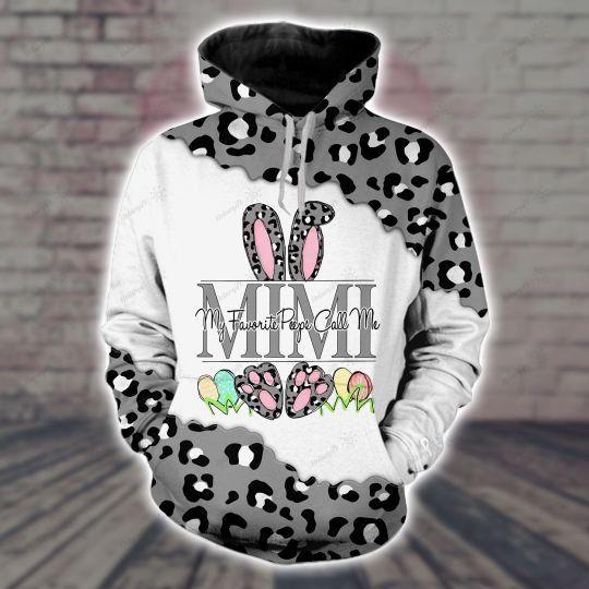 Apayprints -Gray Bunny Easter Leopard 3d All Over Printed Hoodie Set Mimi