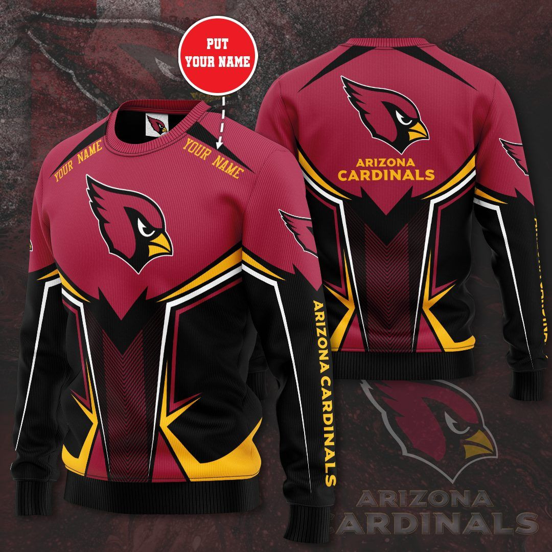 Personalized Arizona Cardinals Football All Over Print 3D Sweatshirt-Red