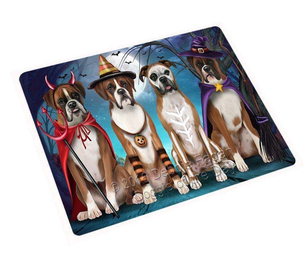 Happy Halloween Trick Or Treat Boxer Dog Art Portrait Print Woven Throw Sherpa Plush Fleece Blanket