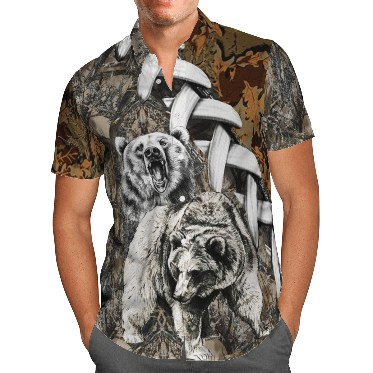 Bear Howling Hawaiian Shirt