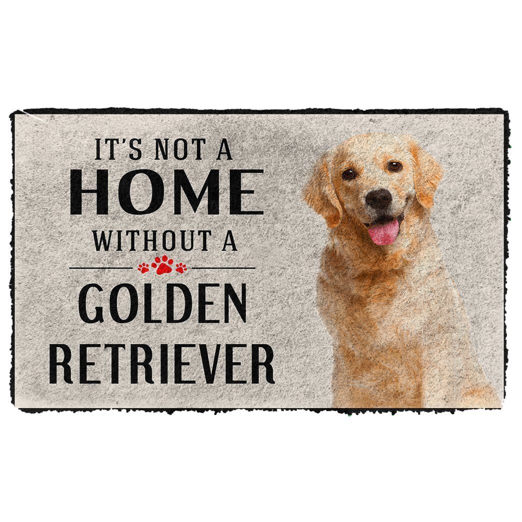 3D Its Not A Home Without A Golden Retriever Custom Doormat