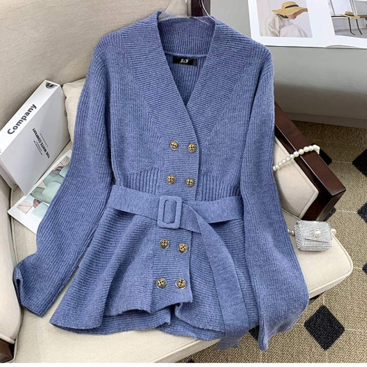 Women’s Cardigan Knitted Korean Chic Fashion Sweater For Women Autumn Winter Long Sleeve Casual Lace Up Knitwear Coats Female alx