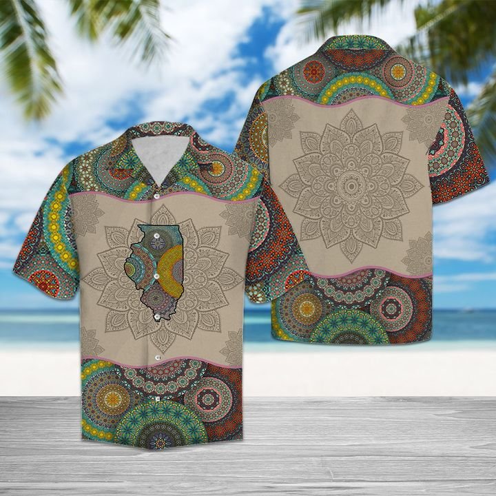 Awesome Illinois Mandala Hawaiian Shirt Summer Button Up For Men, Women, Couple