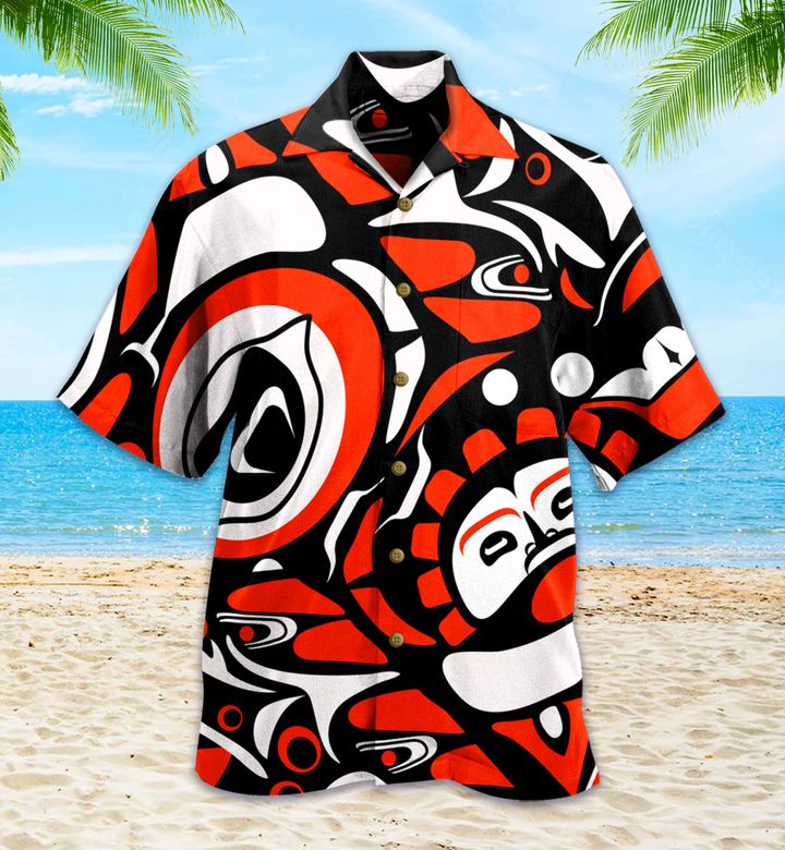 Native North American Red Hawaii Shirt Ha49630