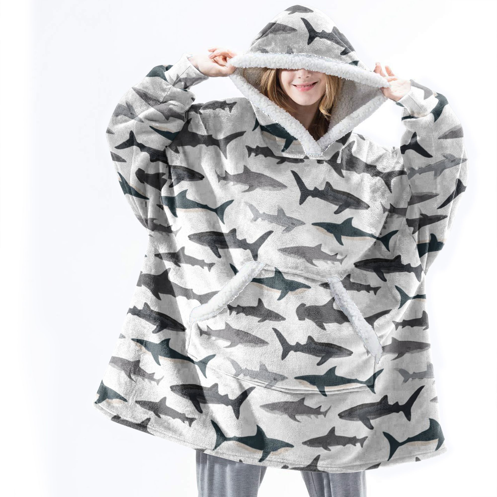 Sharks The Fluffy Humongous Hoodie, Shark Species The Fluffy Humongous