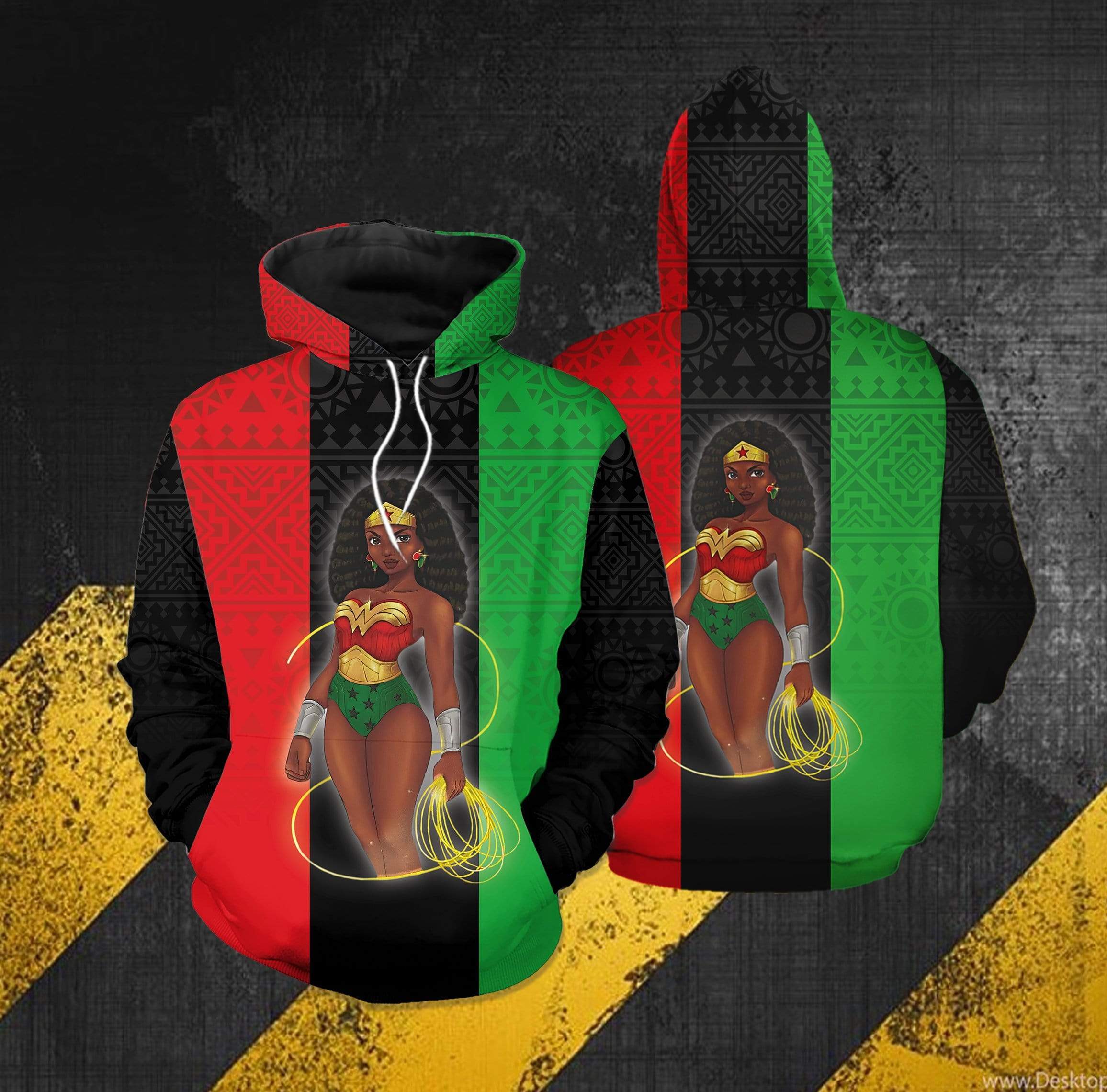 Black Wonder Women Hoodie 3D