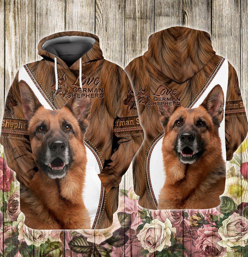 German Shepherd All Over Printed For Dog Lovers Us Unisex Size Hoodie