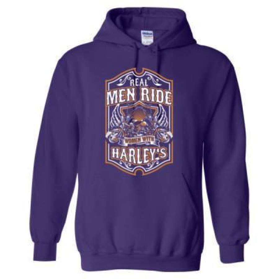 AGR Real Men Ride Women With Harleys – Heavy Blend™ Hooded Sweatshirt