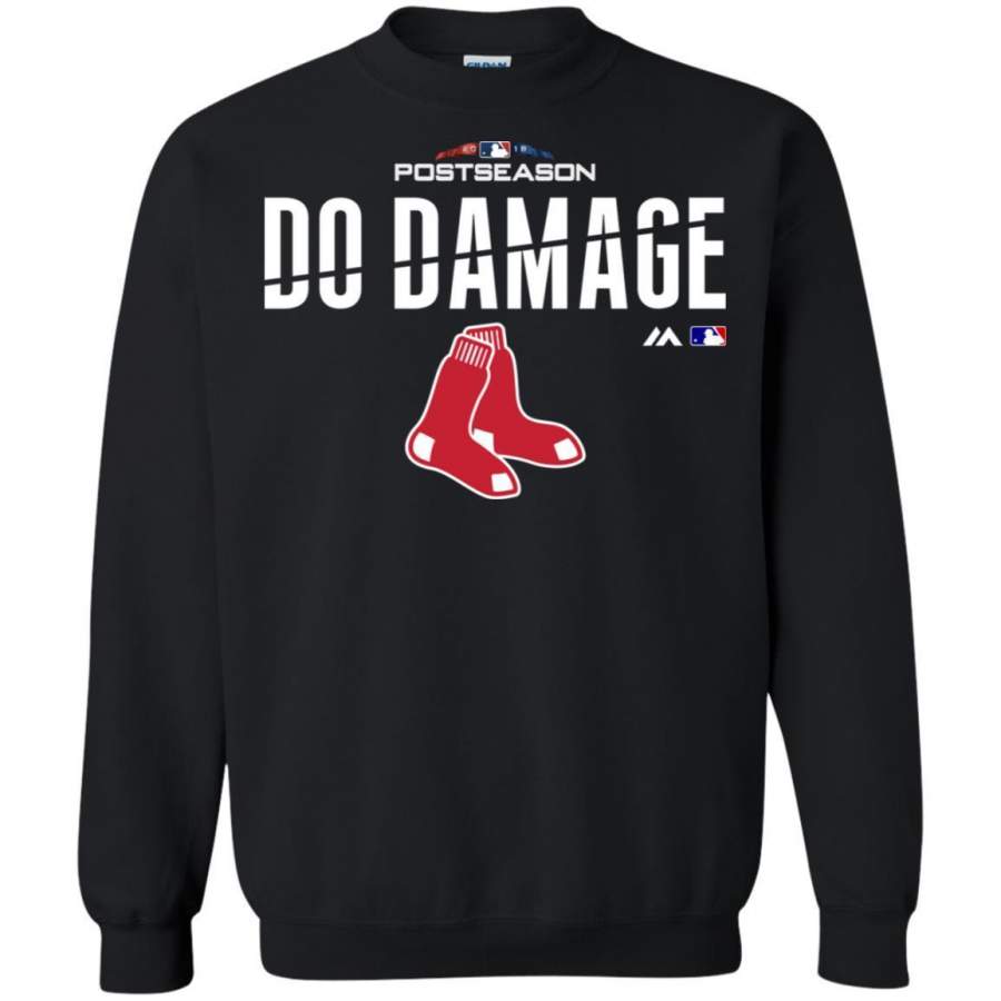 AGR Red sox do damage shirt G180 Gildan Crewneck Pullover Sweatshirt  8 oz.