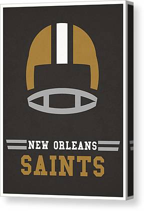 New Orleans Saints Vintage Art Joe Hamilton Canvas Print