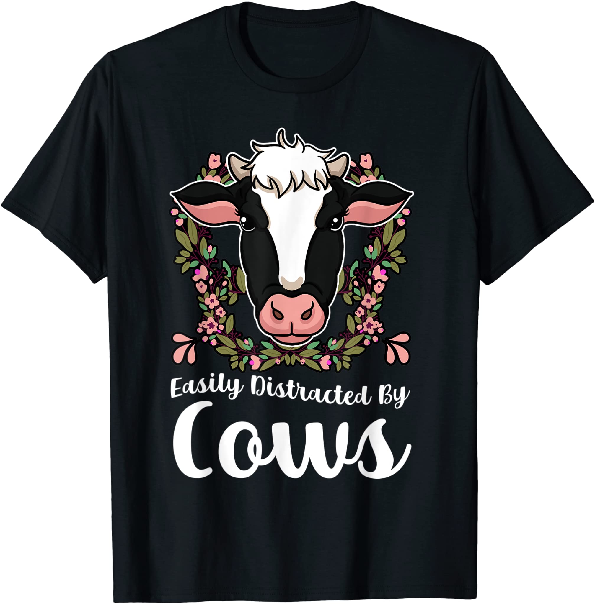 Easily Distracted By Cows Cattle Farm Braunvieh Bull Angus T-Shirt