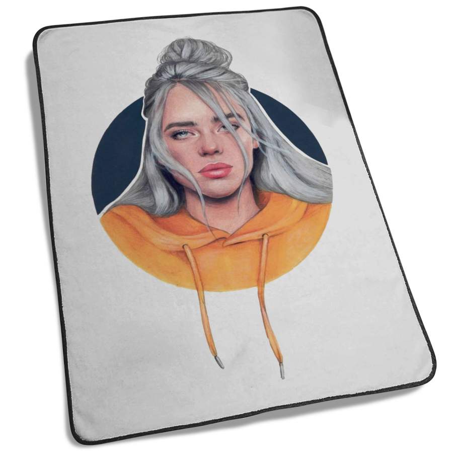 Billie Eilish Aesthetic Drawing Fleece Blanket