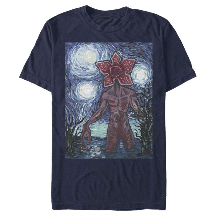 Stranger Things Men’s Demogorgon Starry Night Style Poster  T Shirt