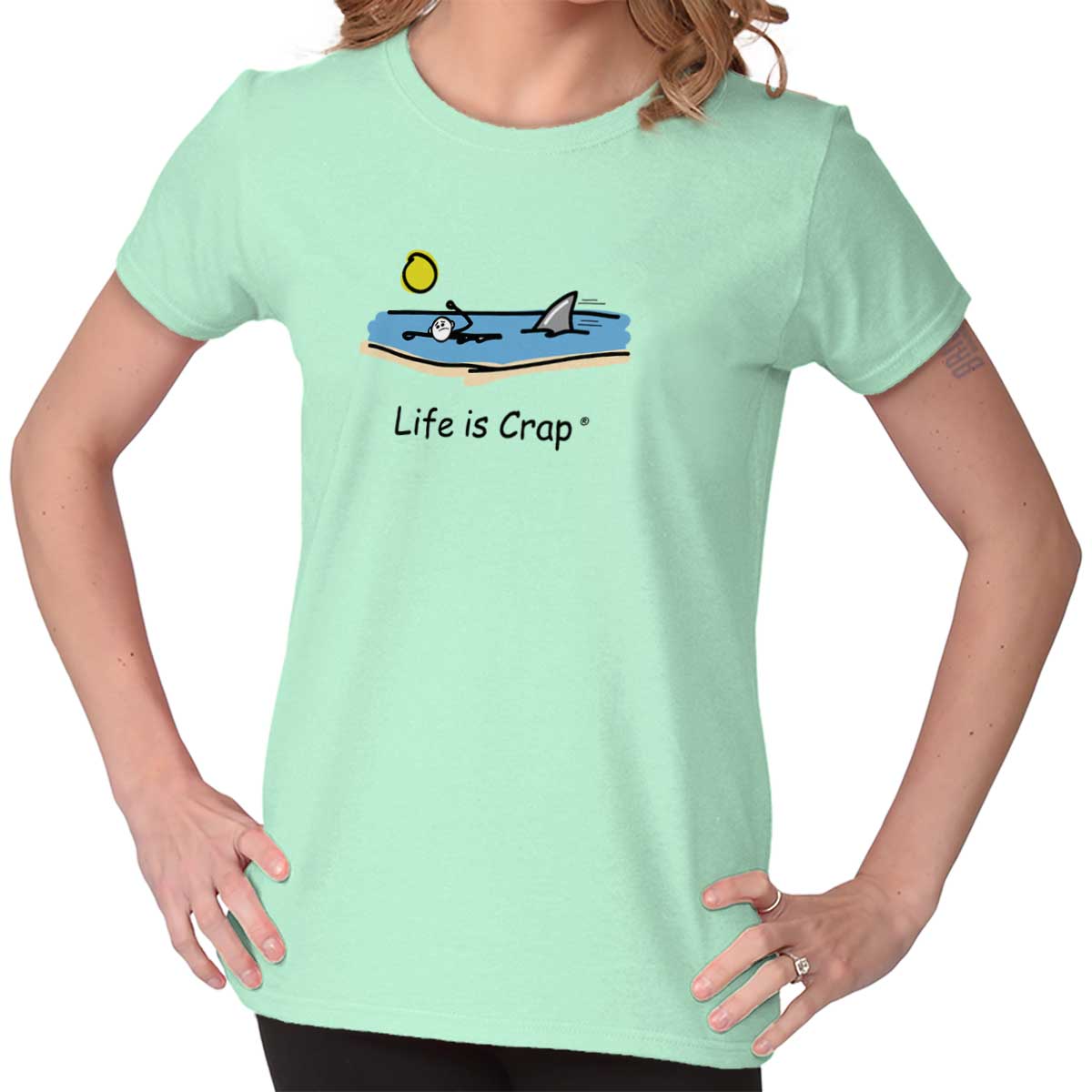 Shark In The Water Ladies T-Shirt