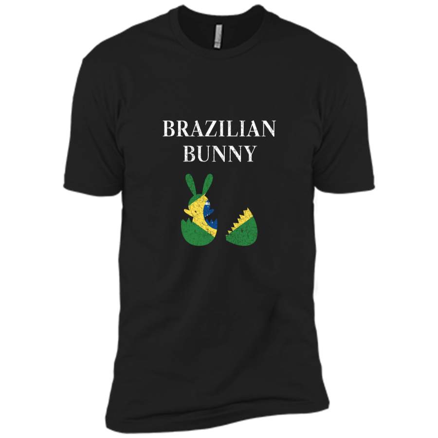 Brazilian Bunny Brazil Flag Easter Distressed Premium Shirt Next Level Premium Short Sleeve Tee