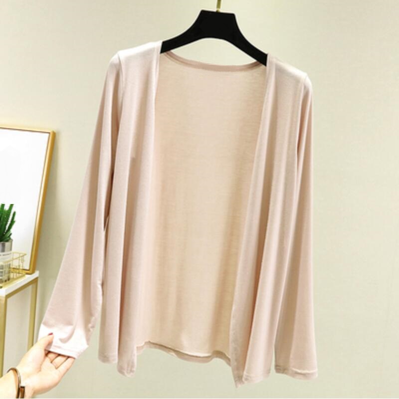 Autumn Summer Sun Protection Clothing Women Modal Cardigan Ladies Shawl Outerwear Female Long Sleeve Cardigans Women Thin Coat alx