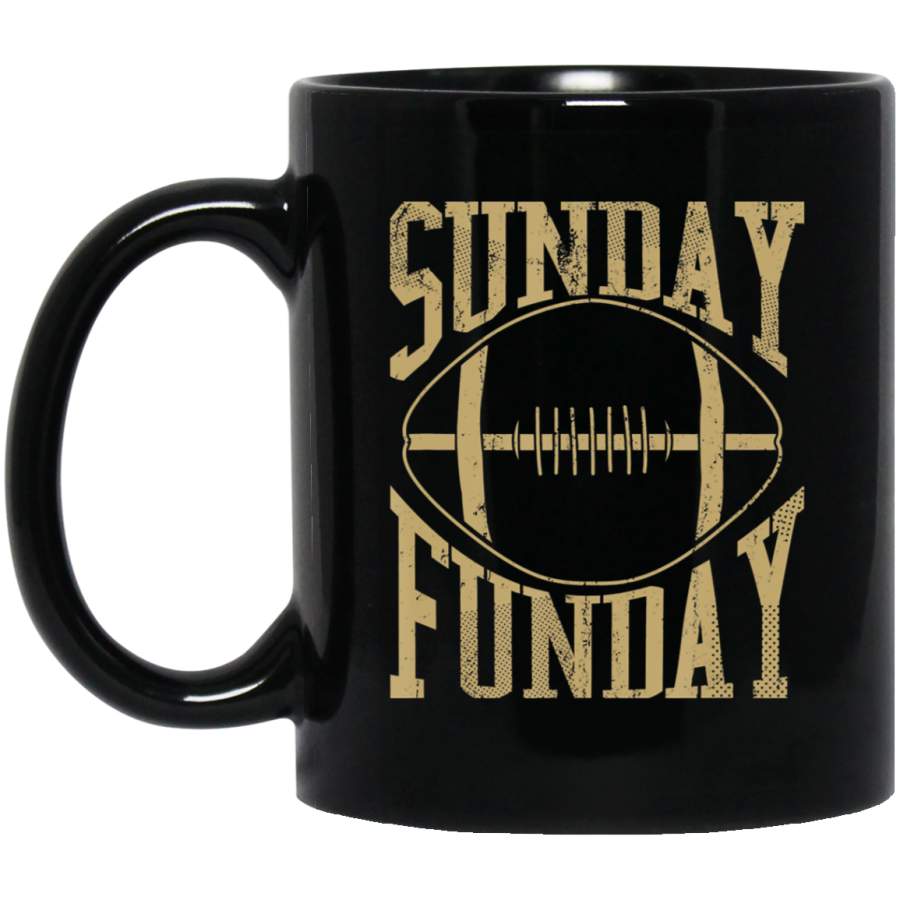 Vintage Gold Sunday Funday Football Coffee Mug