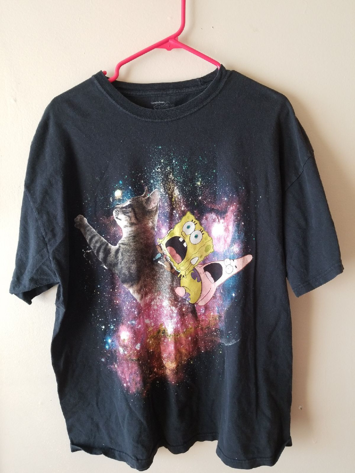 Spongebob Patrick On A Cat In Space X Shirt