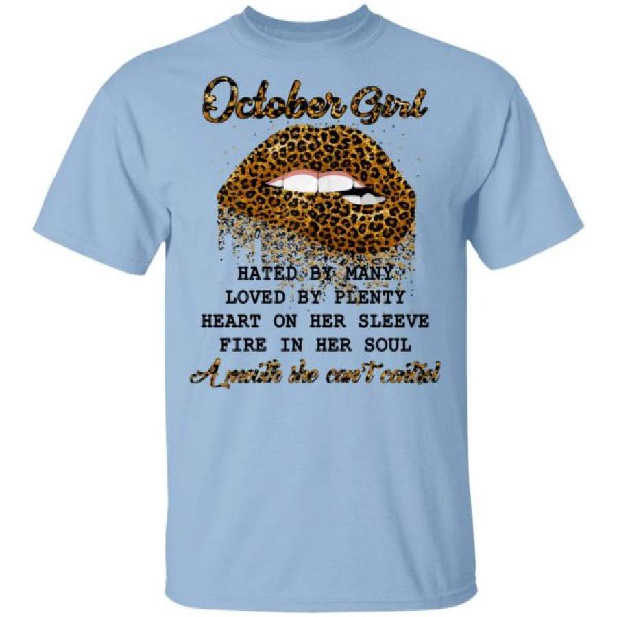 October Girl Hated by Many Loved By Plenty Leopard Lips Shirts – Cool Amazing Fashion