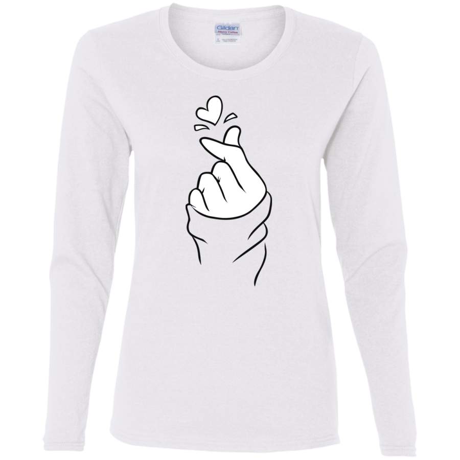 AGR Cute Heart_ Ladies’ Cotton LS T-Shirt