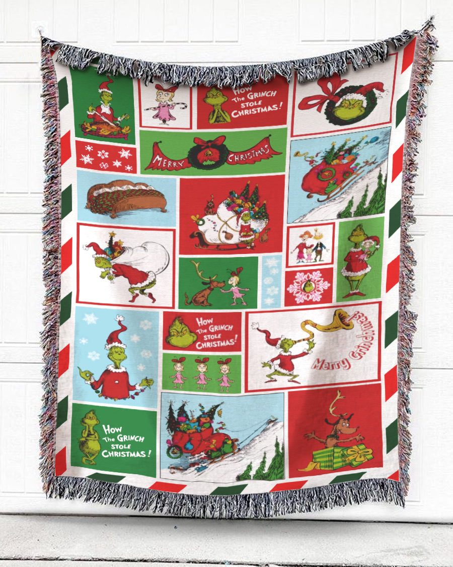 Woven Throw For Kids Christmas Gift, Merry Stolen Christmas, Cotton Blanket