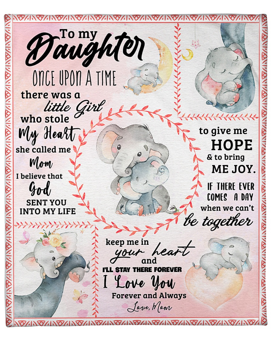 Personalized To My Daughter Elephants God Sent You Into My Life, I Love You Forever And Always Gift For Daughter From Mom Sherpa Fleece Blanket