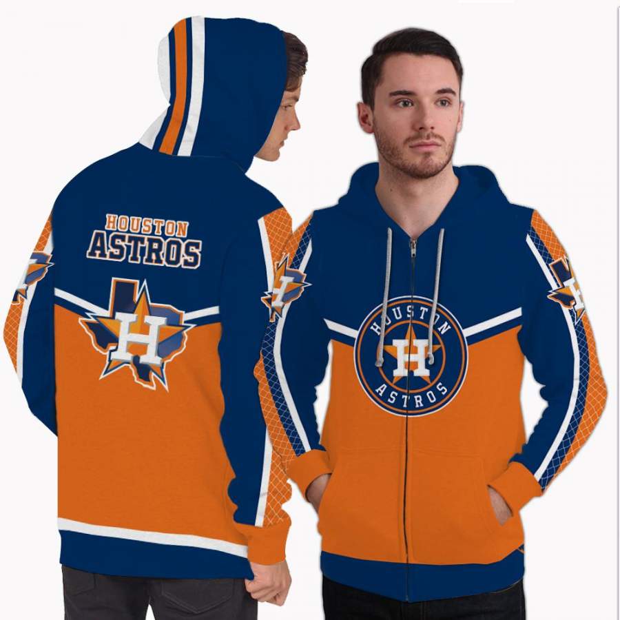 Fashion Gorgeous Fitting Houston Astros Zip Hoodie