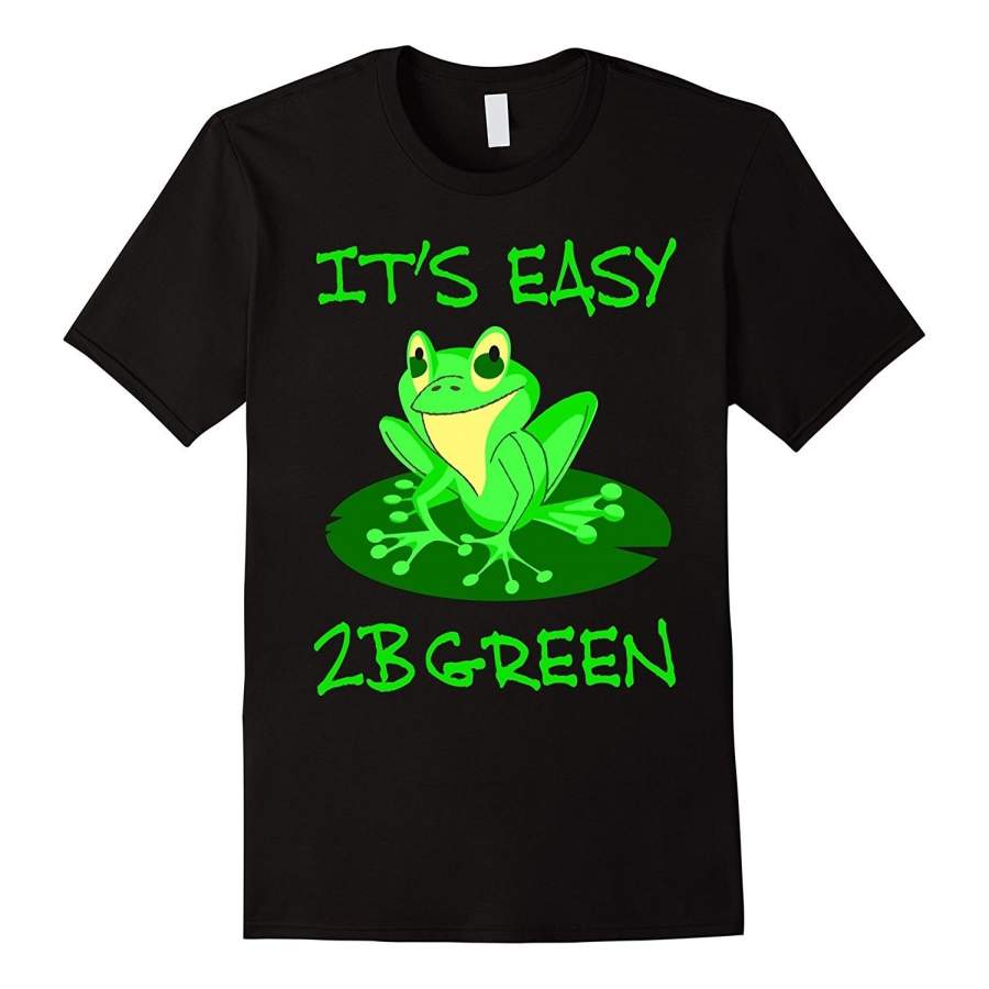 Green Tree Frog Lily Pad Cute Retro Toon T-Shirt Men Fashion Cotton T-Shirt