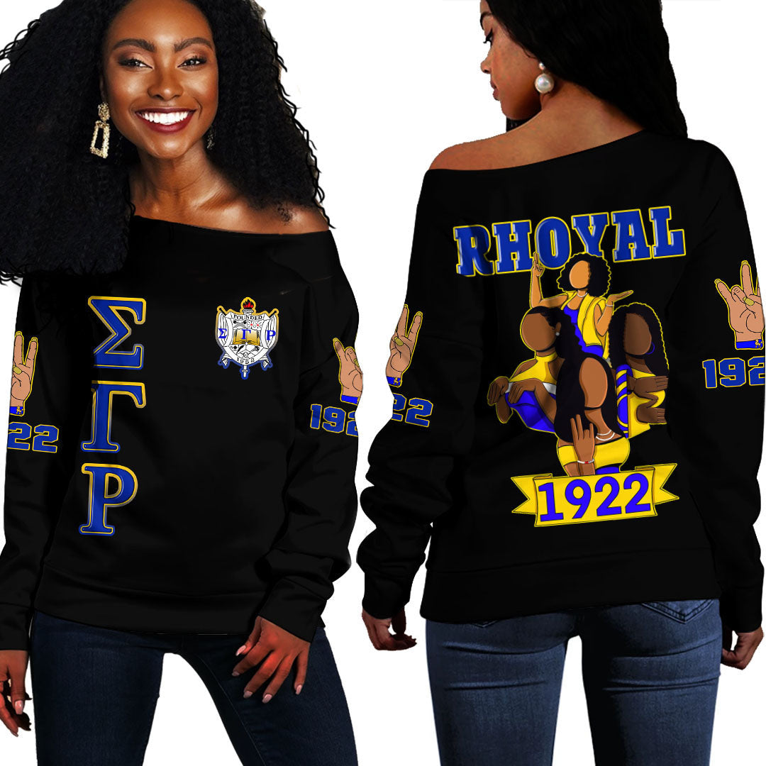 Wonder Print Sweatshirt – Sigma Gamma Rho Sisterhood Off Shoulder Sweaters