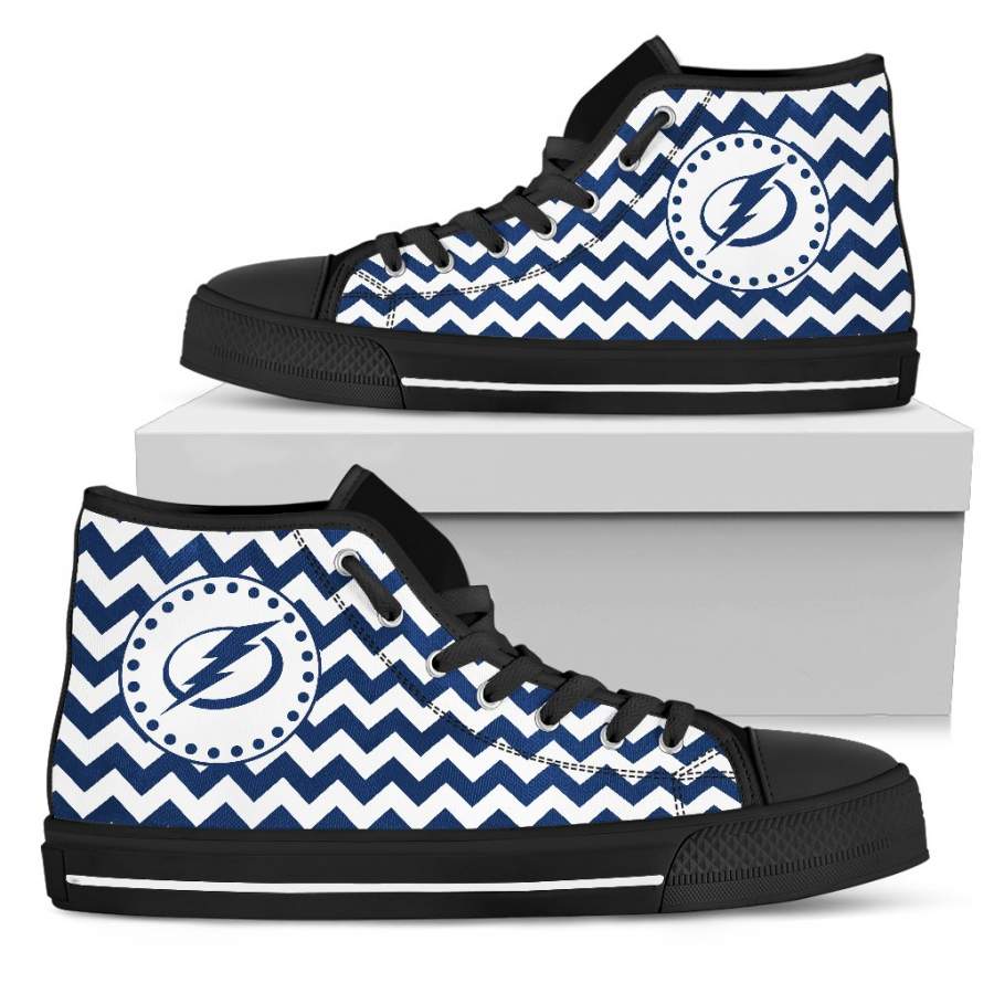 Chevron Broncos Tampa Bay Lightning High Top Shoes