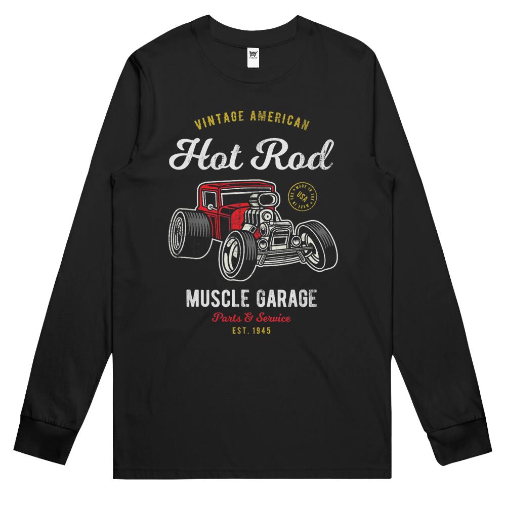 American Classic Hot Rod – Distressed Retro Style Long Sleeve T Shirts