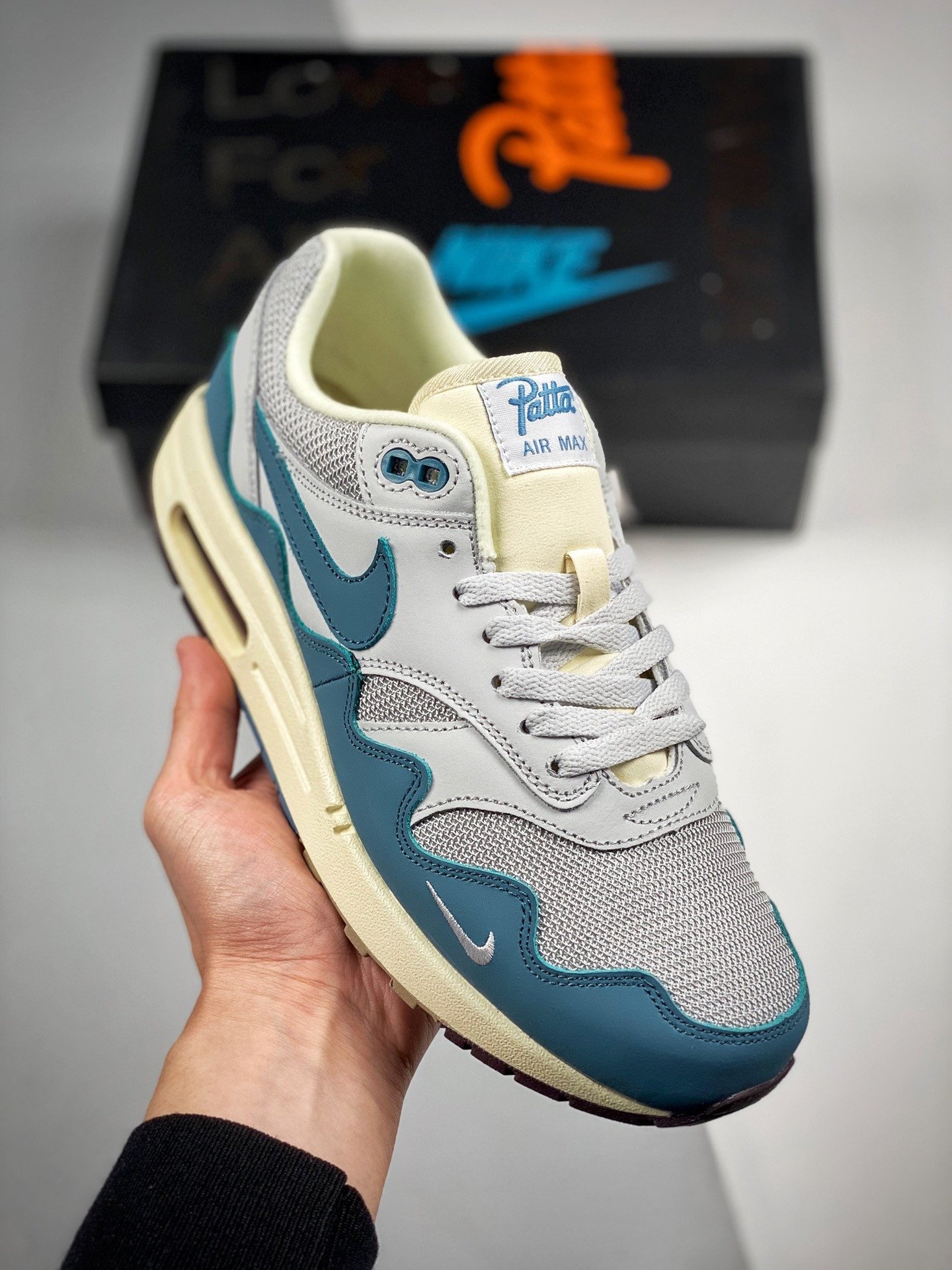 Patta x Nike Air Max 1 Metallic SilverNoise Aqua-Pure Platinum 5338919