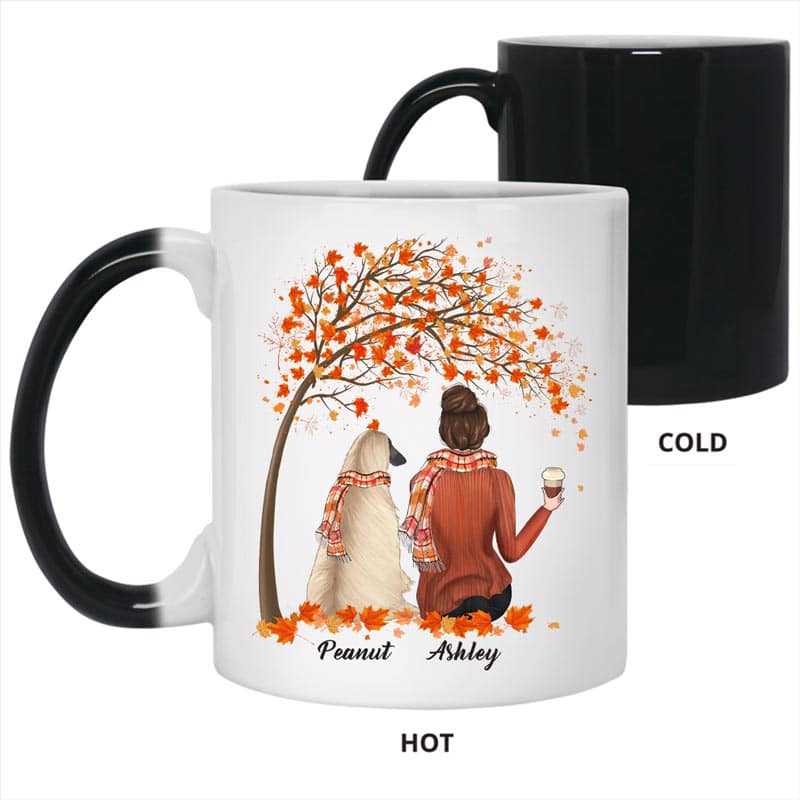 Fall Season Dog Mom Better With Dogs Personalized Color Changing Mug