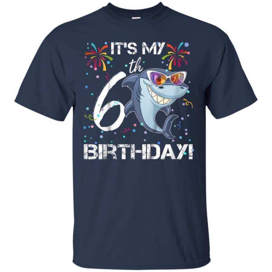 AGR Kids Its My 6th Birthday 6 Years Old Shark Tshirt Jaq T-shirt