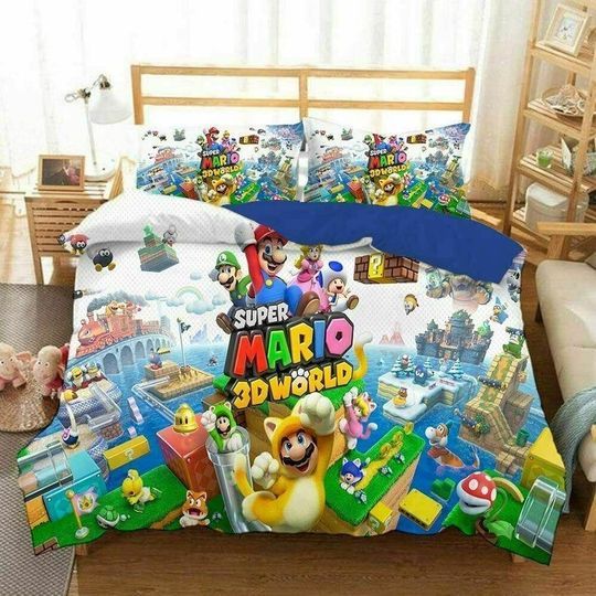 Super Mario Bros 4 Duvet Quilt Bedding Set 3