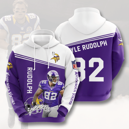 Kyle Rudolph Minnesota Vikings 3D Hoodie Zip Sweatshirt Custom Full  personalize Personalized Trending Gift