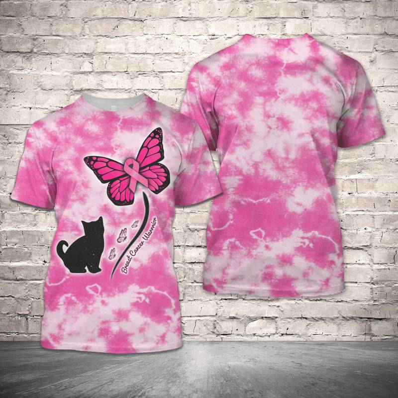 Kitten Warrrior Breast Cancer H18613 – Unisex Tshirt 3D